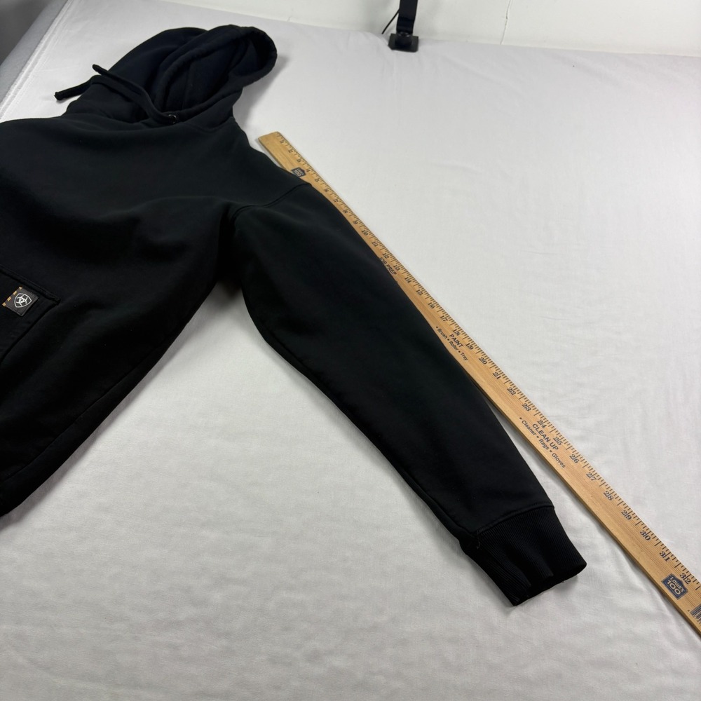 Ariat Rebar Hoodie Mens LT Large Tall Black Spell Out Pullover Workwear Casual - Picture 7 of 10